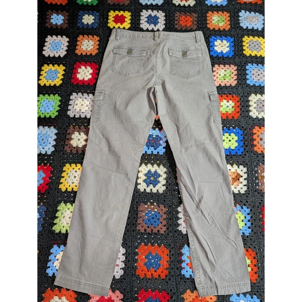Eddie Bauer Pant Women's 10 Gray Cotton Cargo Straight Workwear Utility Tactical